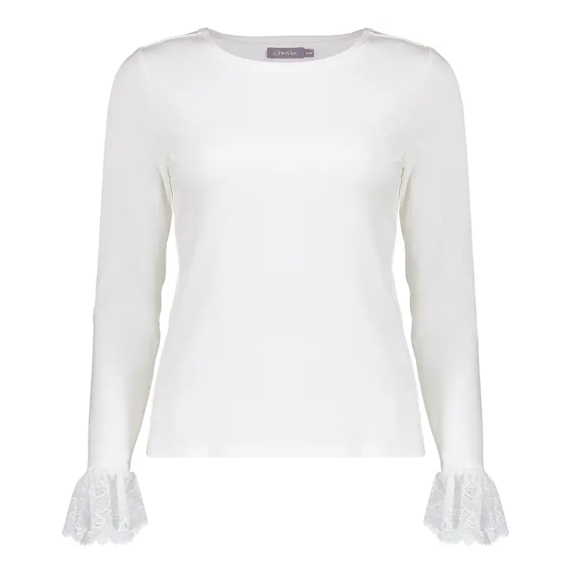 GEISHA T-SHIRT LACE RUFFLE off white