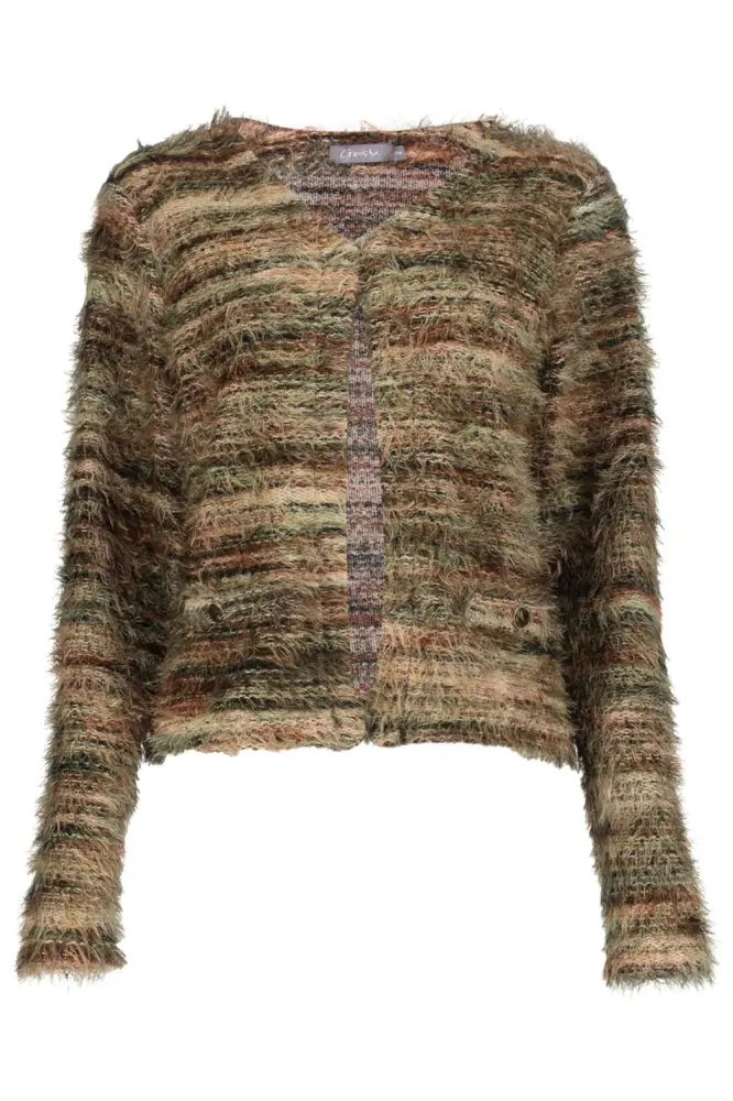 GEISHA VEST STRIPES HAIRY brown