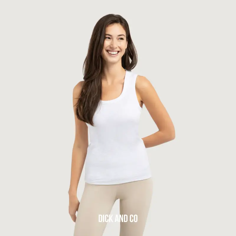 Geribd singlet met ronde hals