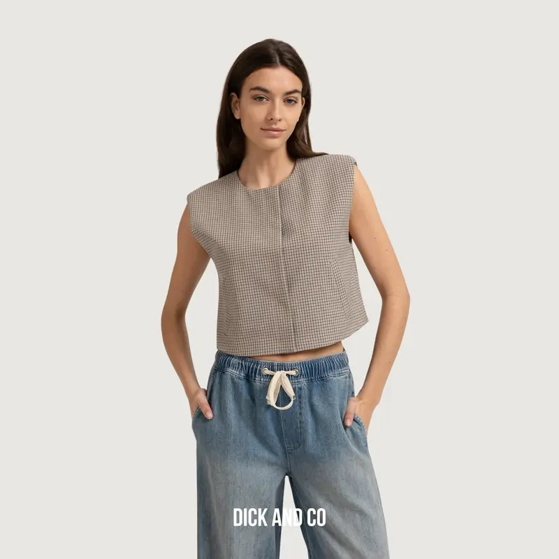 Geruit gilet