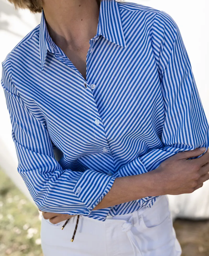Gestreepte Blouse LA LOIRE Wit-Blauw