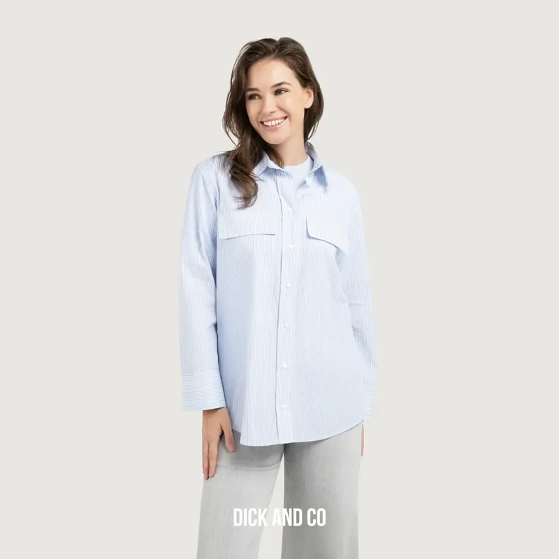 Gestreepte boyfriend blouse