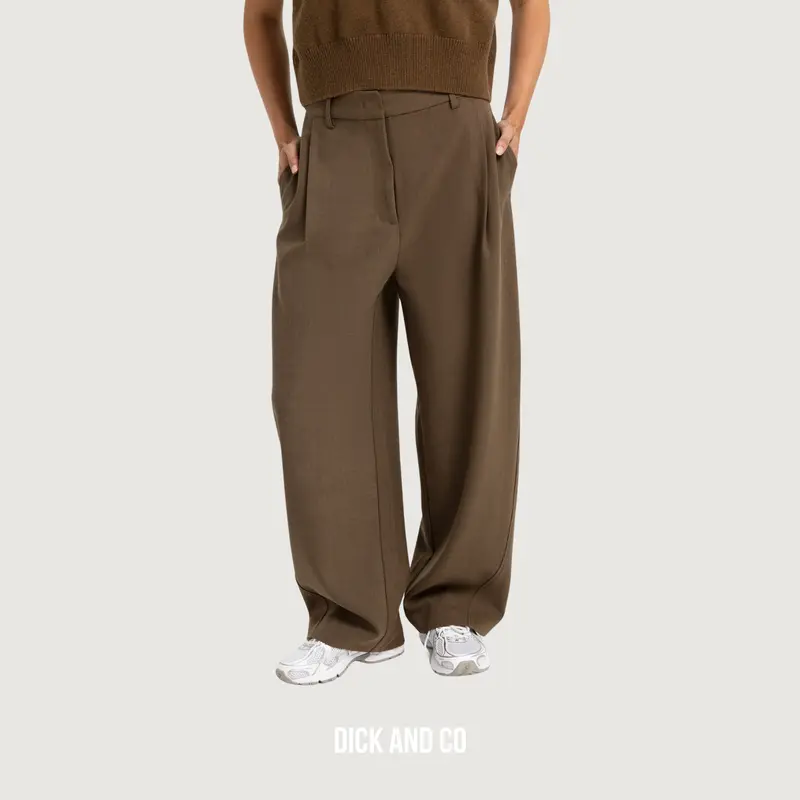 Geweven barrel broek met plooidetail
