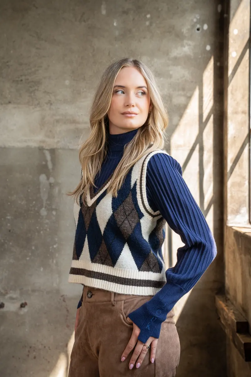 Gilet Aimy Argyle | Navy