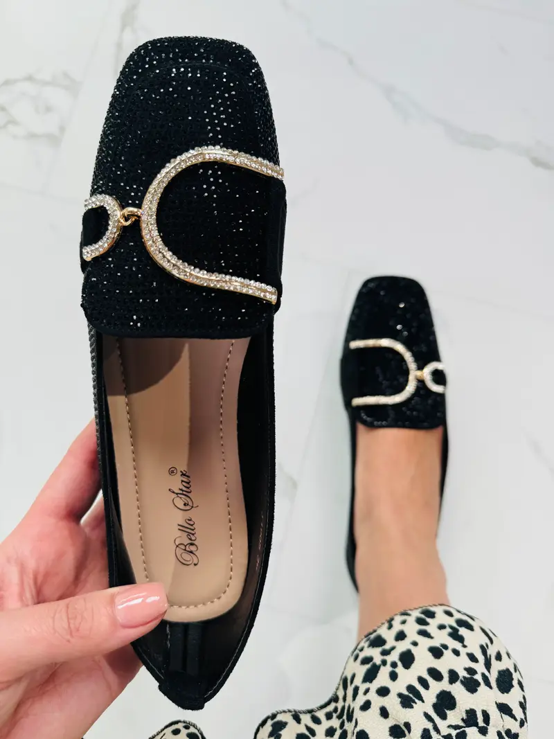 Glitter Black Loafer