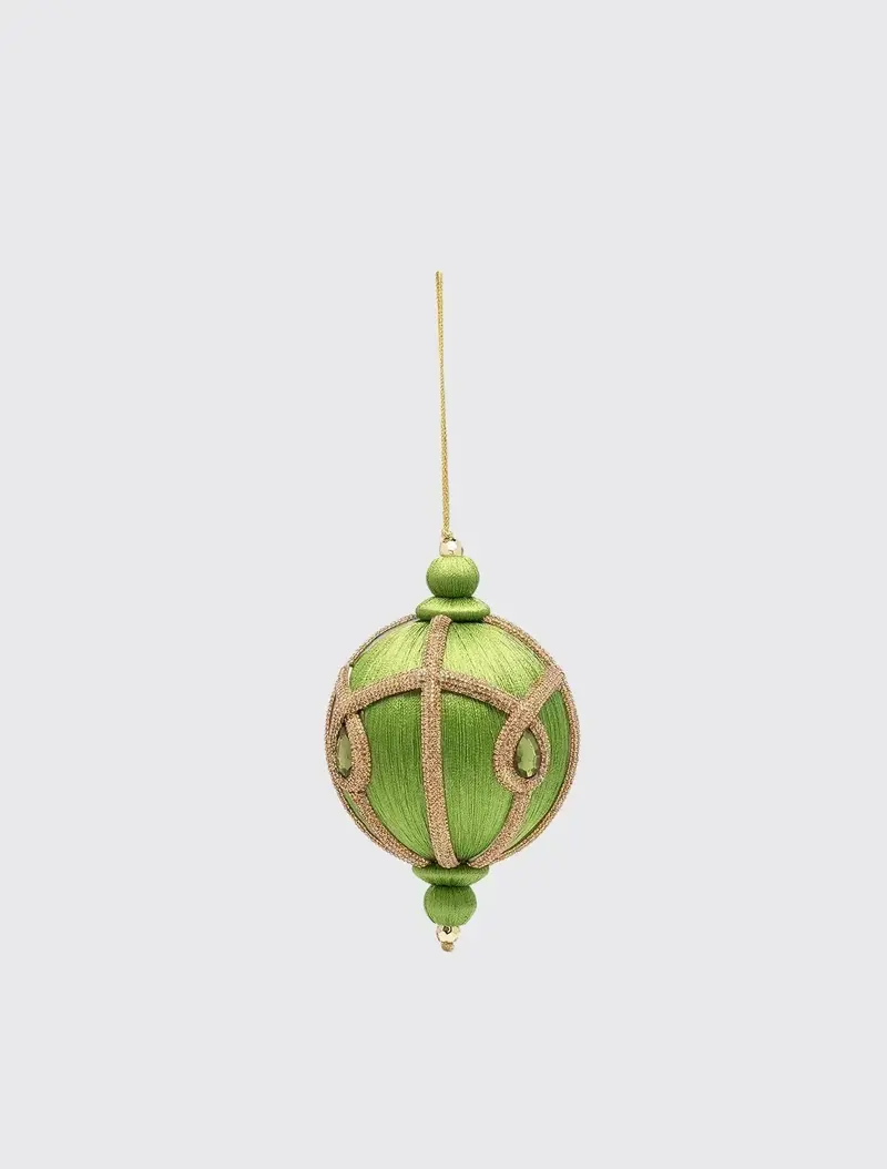 Golden Fern Ornament Green