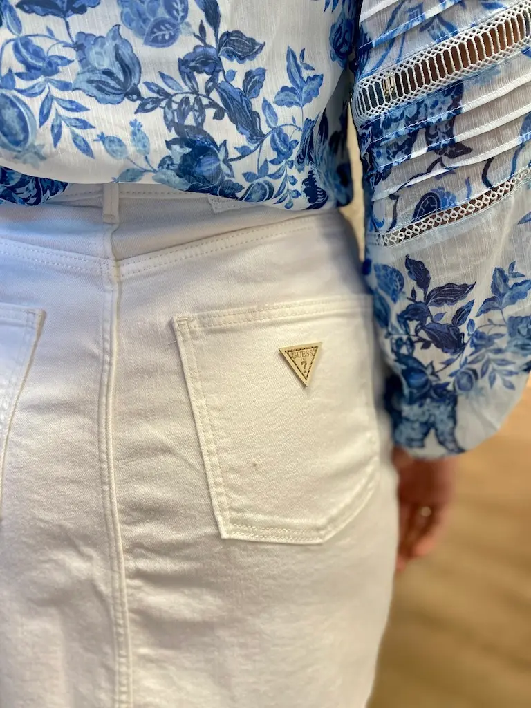 Guess - Swani denim skirt white