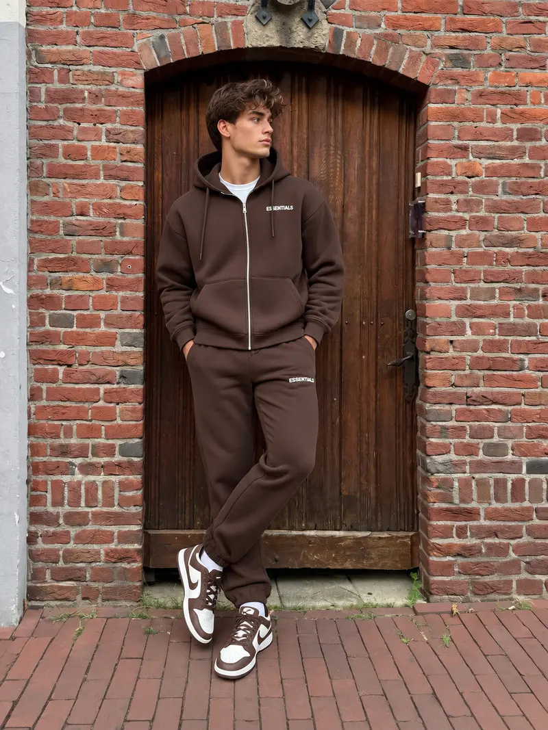 Heren Jogging Set - Bruin