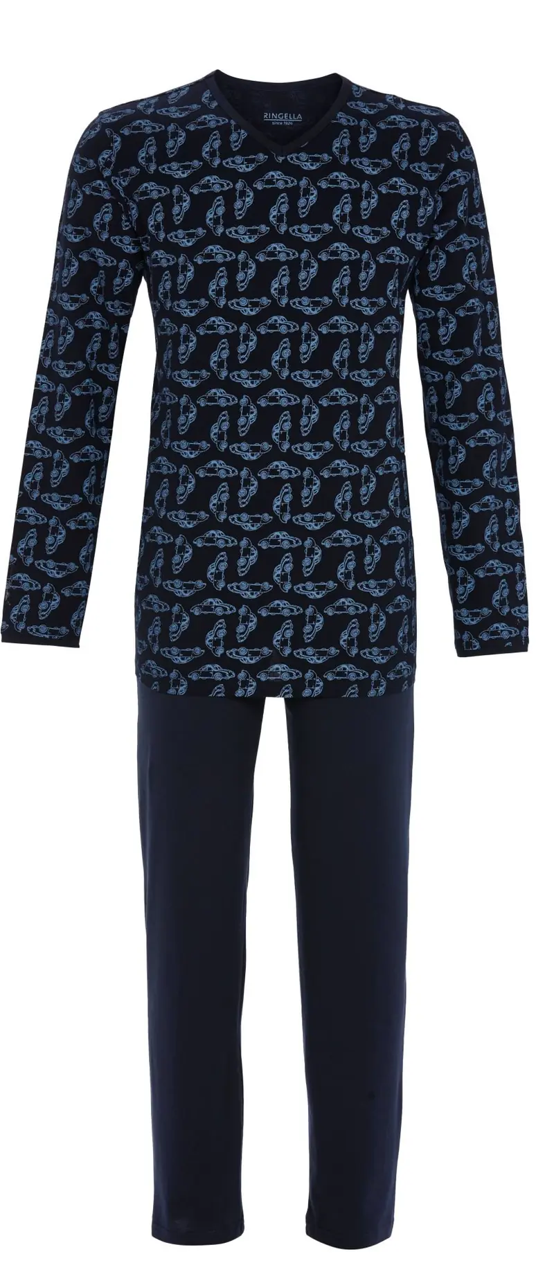 Heren pyjama auto kever motief V hals - 5541212 - Navy