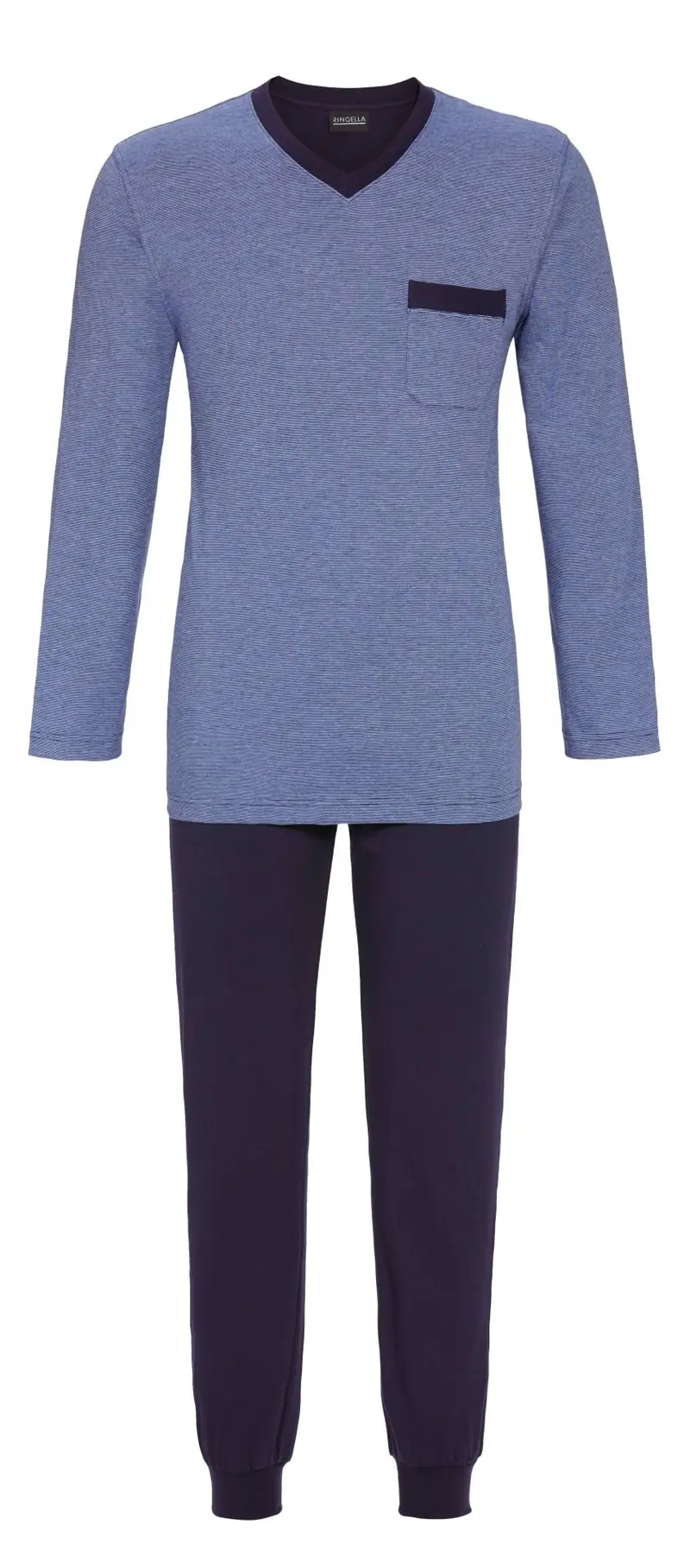 Heren pyjama met boorden Coolmax - CM41201 - Donker blauw