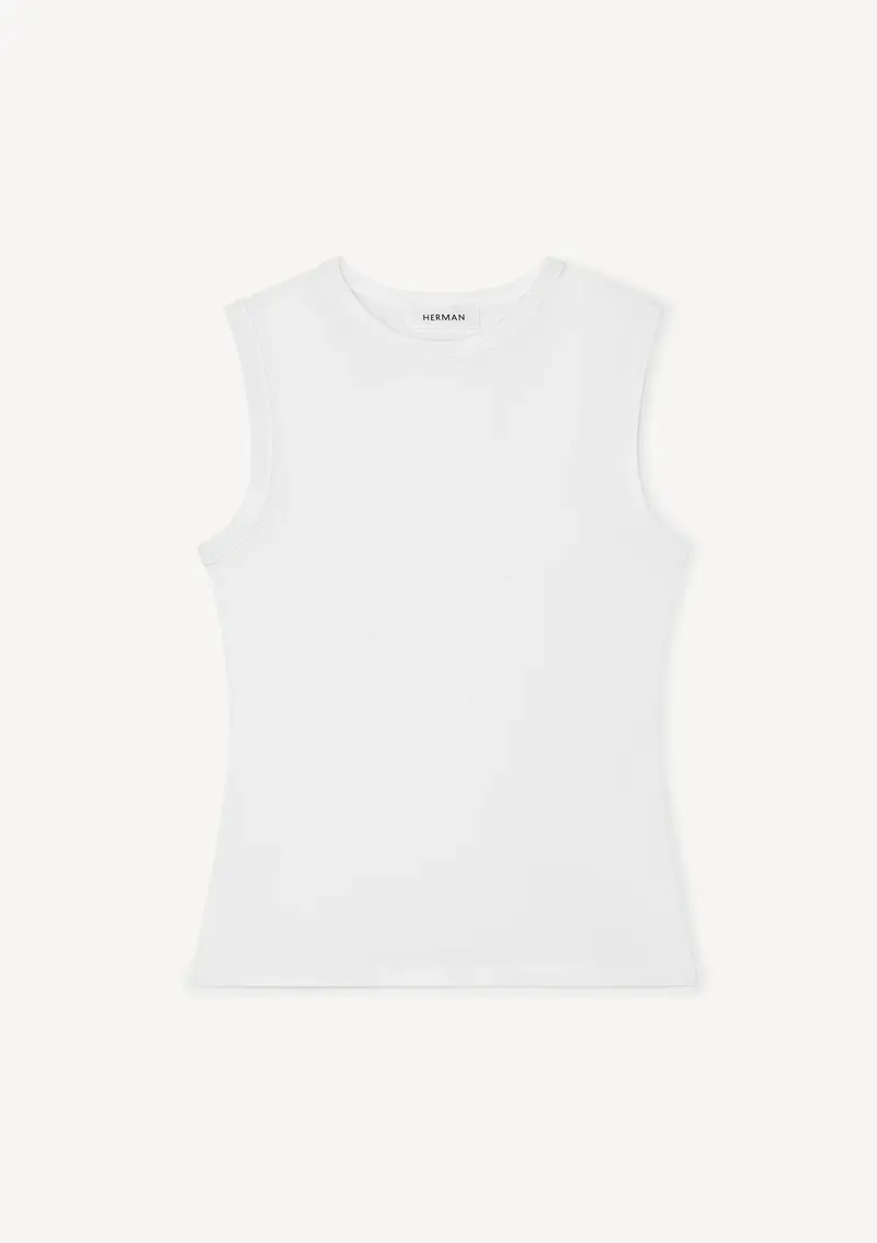 Herman | Fitted Crewneck Tank White