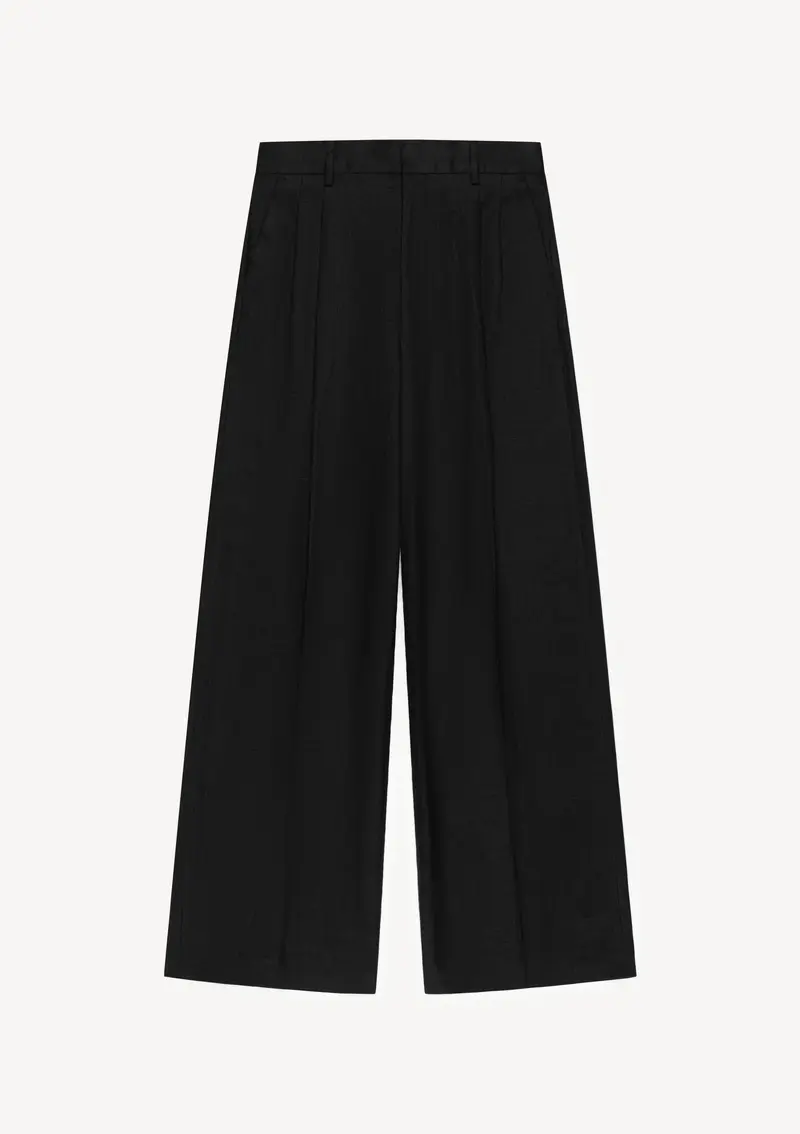 Herman | Pleated Trouser Linnen Black