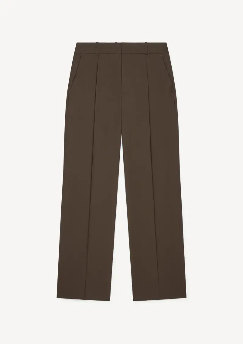 Herman | Tapered Wool Trousers Brown