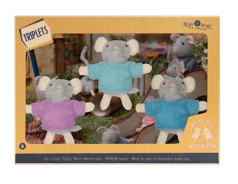 Het Muizenhuis knuffelmuis de drieling