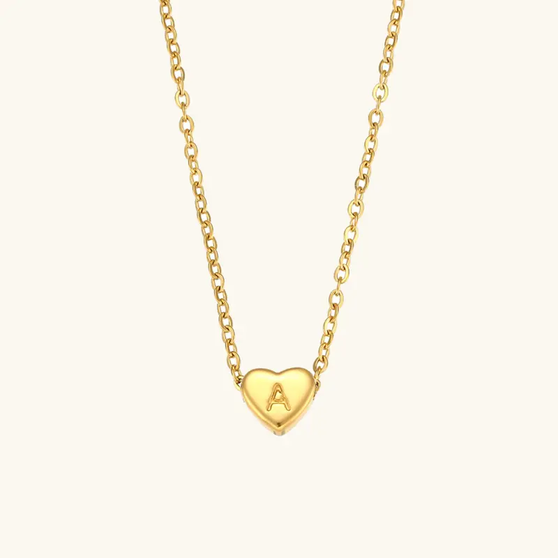 Hjärtinitial Halsband i Guld