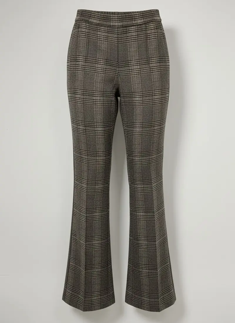 ICNK-Broek Aleyna Knitted Check-Dark Brown