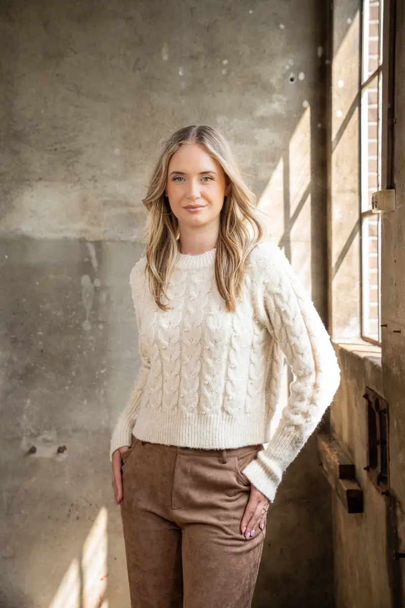 ICNK-Trui Ronja Pearl Cable-Beige