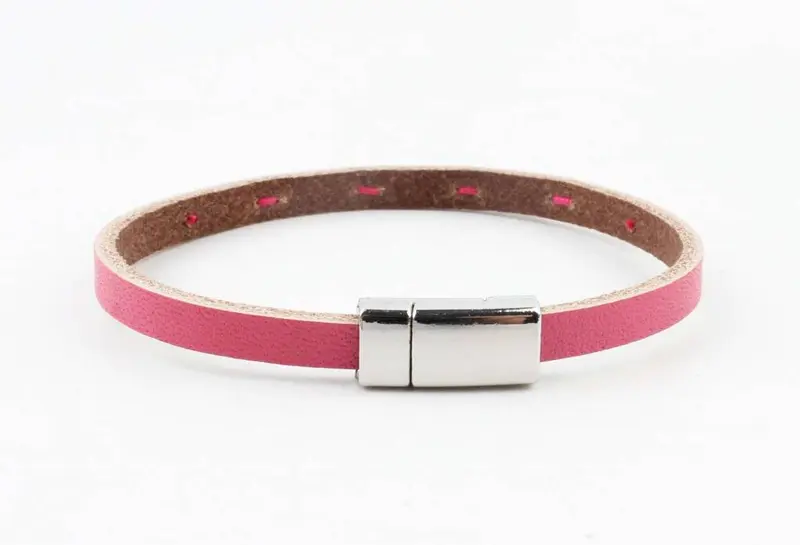 Indini Armband Leer Aster Roze