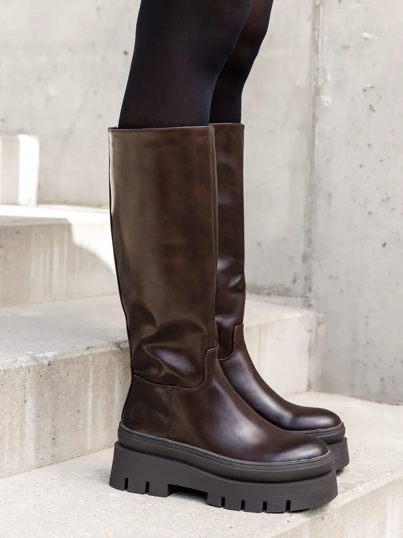 Iria Brown High Boots