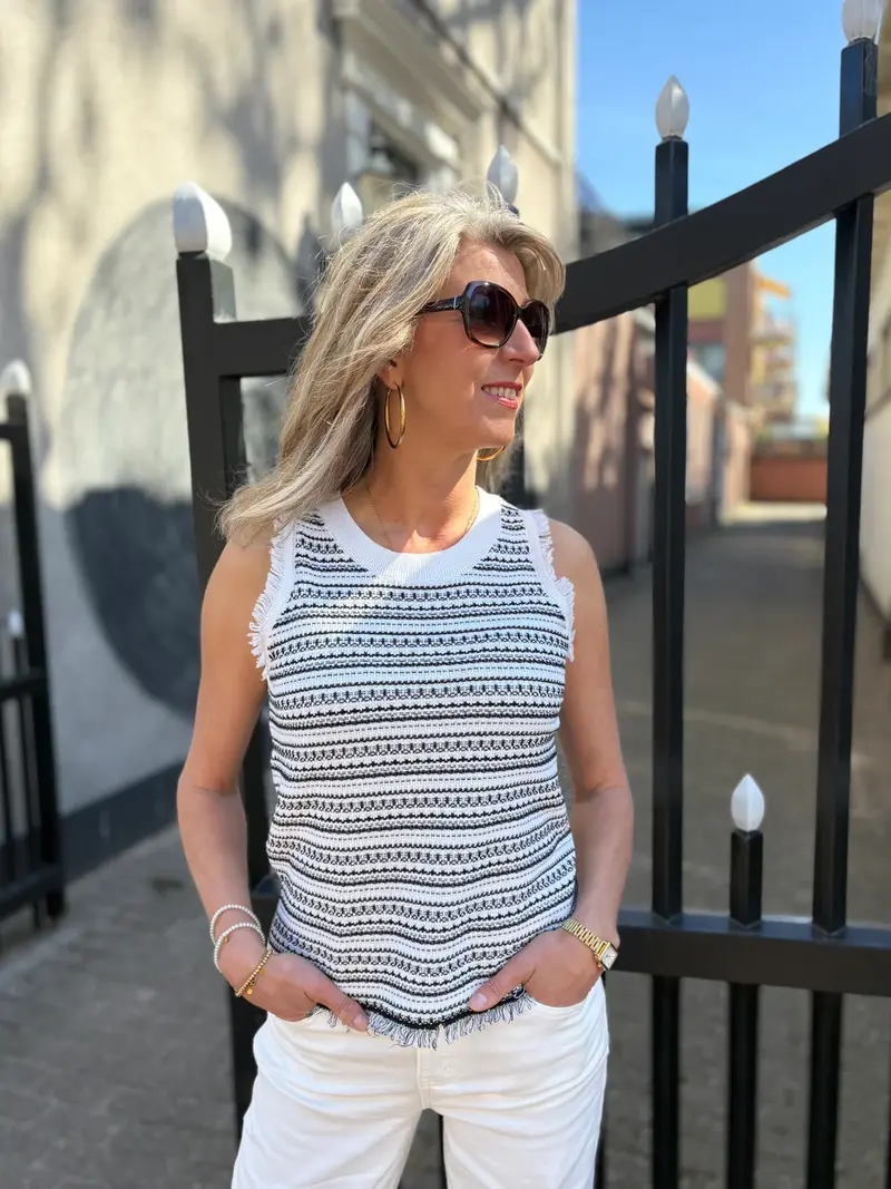 Ivy Beau top caitlin wit/zwart