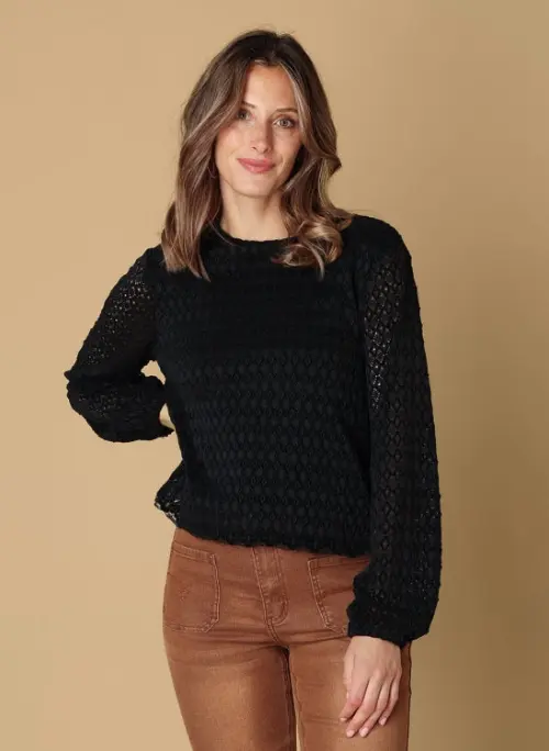Ivy Beau top skye zwart
