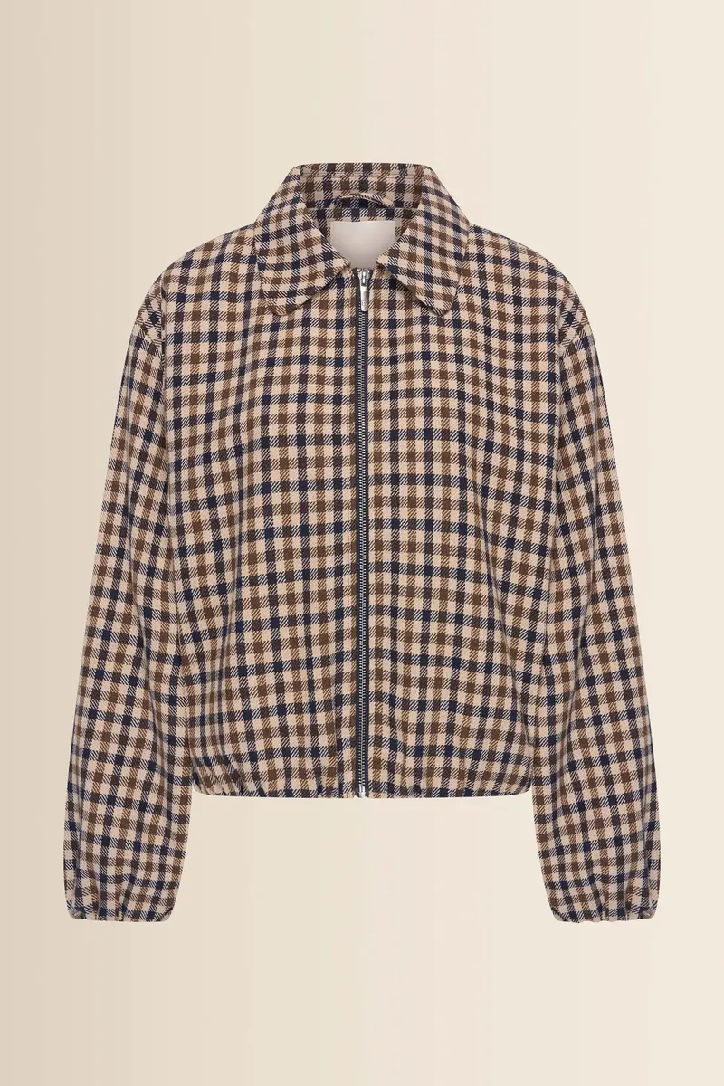 Jacket woven check EX41-261780 Blue nights