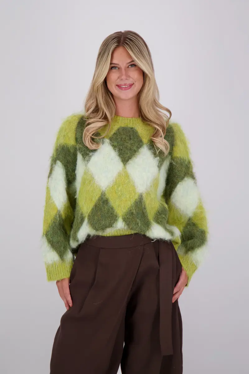 JcSophie - Phil sweater - Lime argyle