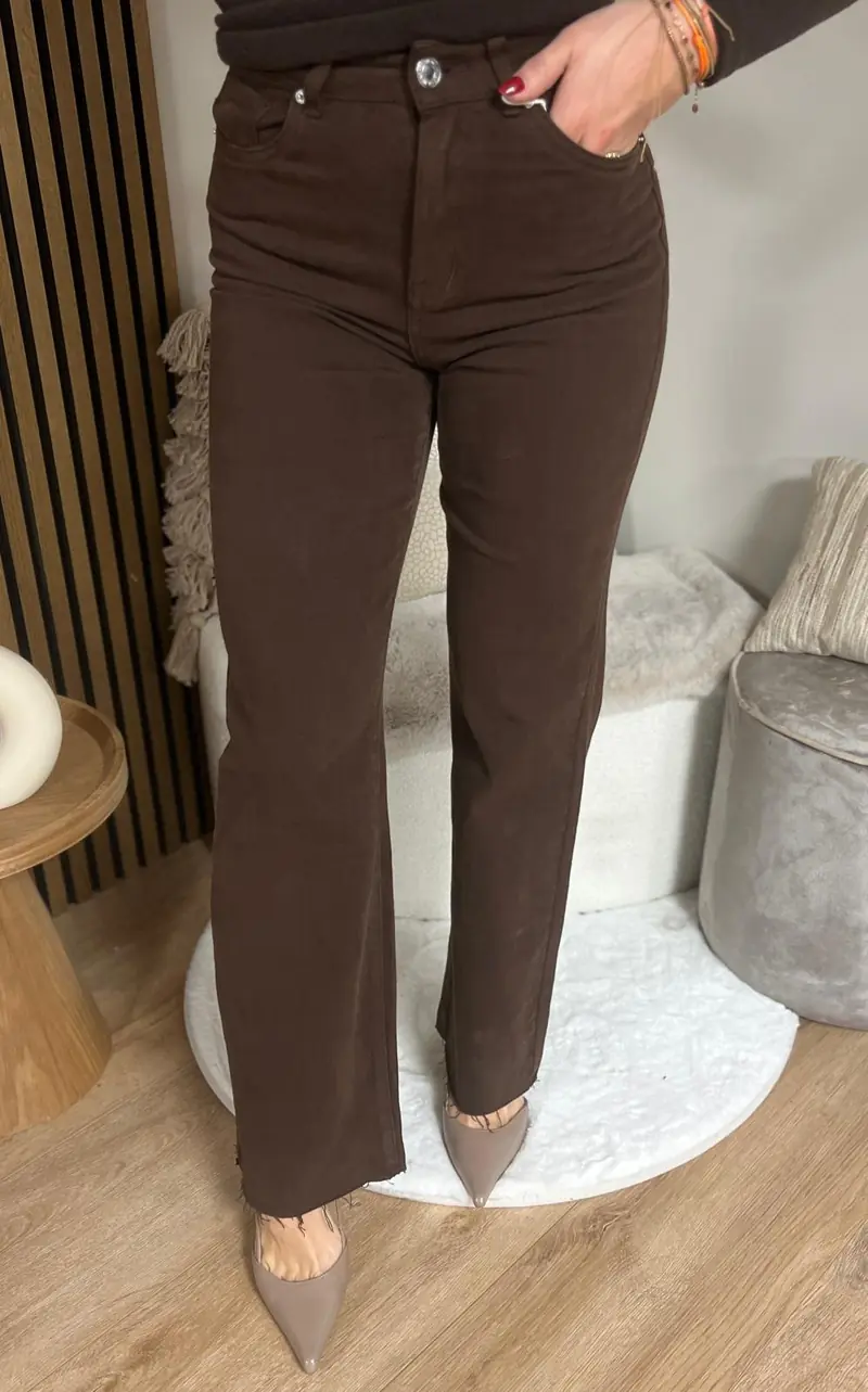 Jeans - Wide Leg Brown