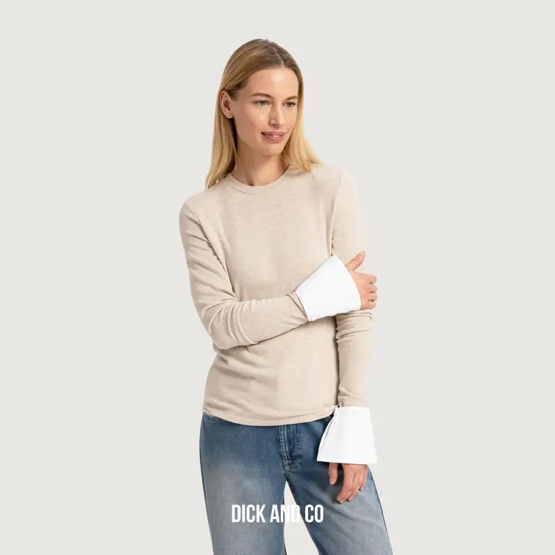 Jersey top met afneembare manchetten