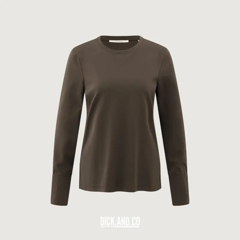 Jersey top met geweven manchetten