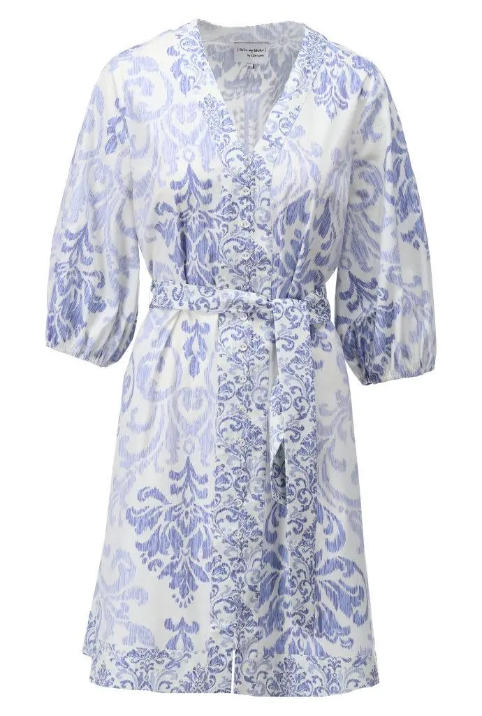 Jurk met knopen en design C722L Blauw