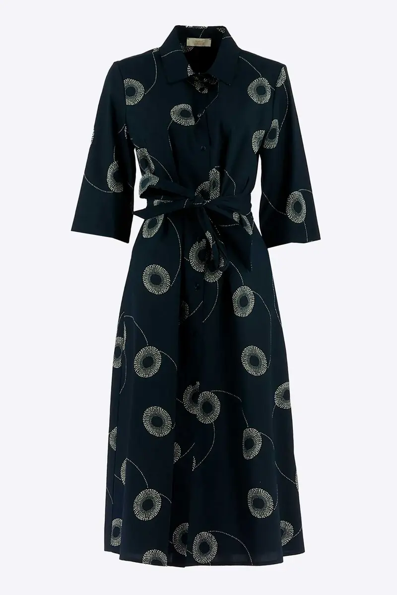Jurk met print 890267 Navy/ecru