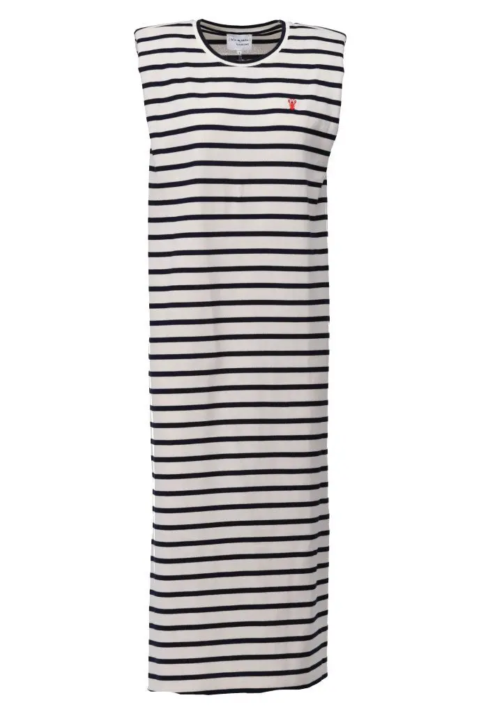 K-Design - Gestreepte Mouwloze Midi Jurk C752L