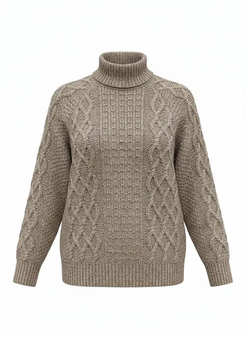 Kabeltrui Noortje Mixed Cable | Brown Melange