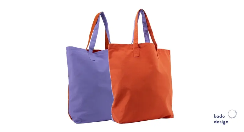 Kadodesign cotton bag duo jangle purple / squash