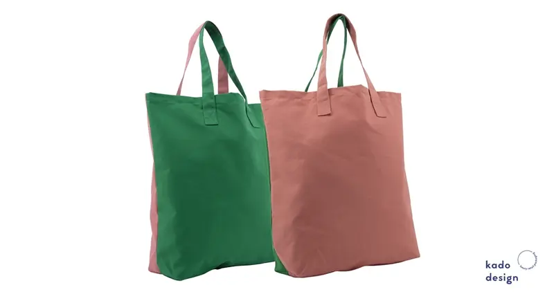 Kadodesign cotton bag duo terra cotta / india green