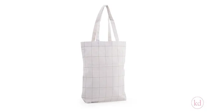 Kadodesign Cotton Bag Tall Grid Olive