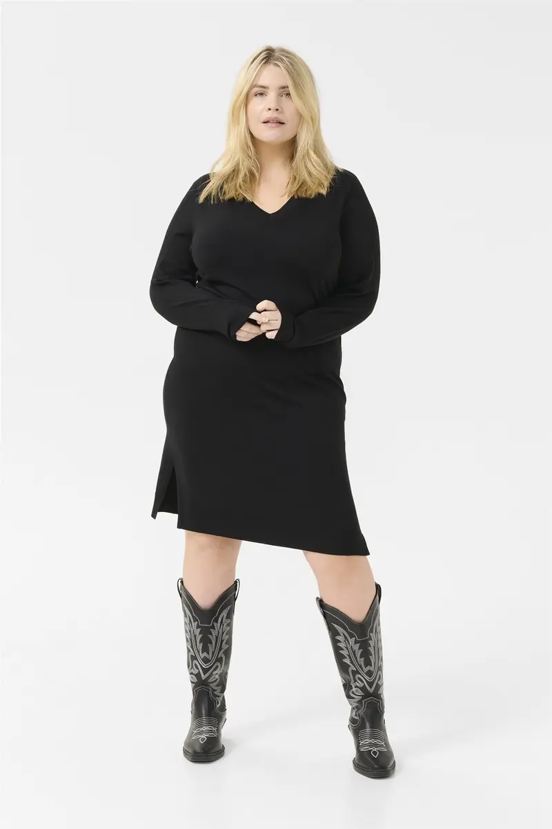 KCLIZZY KNIT DOUBLE V DRESS