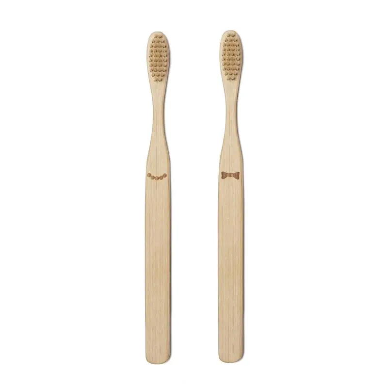 Kikkerland His And Her Bamboo Toothbrush Set