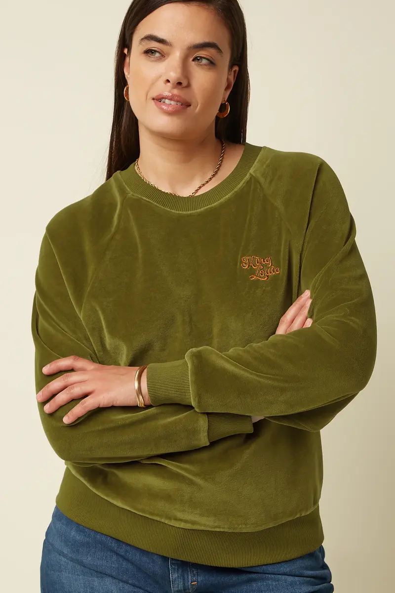 King Louie Febe Baton Velvet sweater