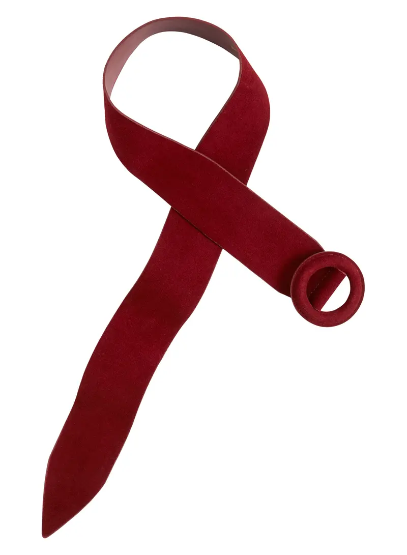 King Louie suede belt brique red