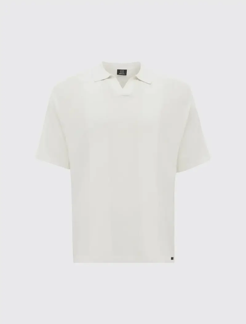 Knitted Buttonless Polo