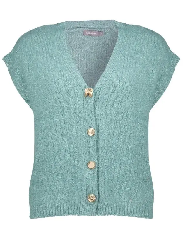 Knitted gilet with buttons