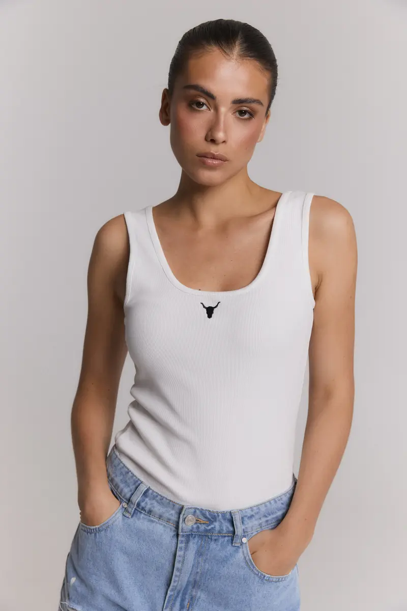 knitted tank top soft white