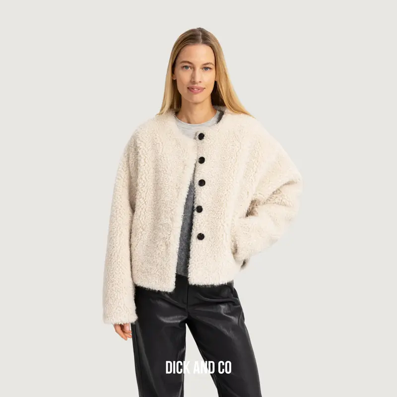 Kort oversized jasje van imitatiebont