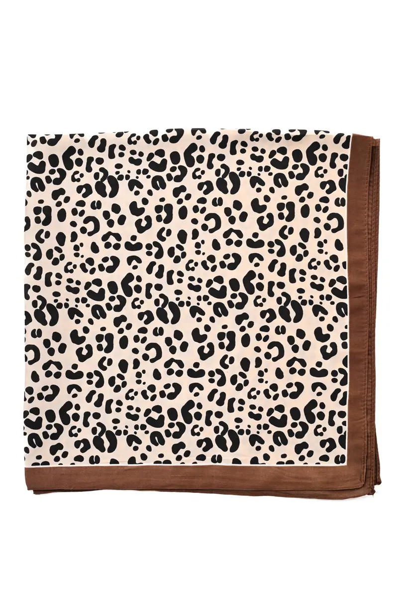Kort sjaaltje panter beige