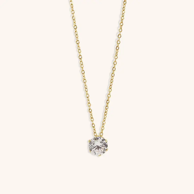 Kyla Solitärhalsband i Guld