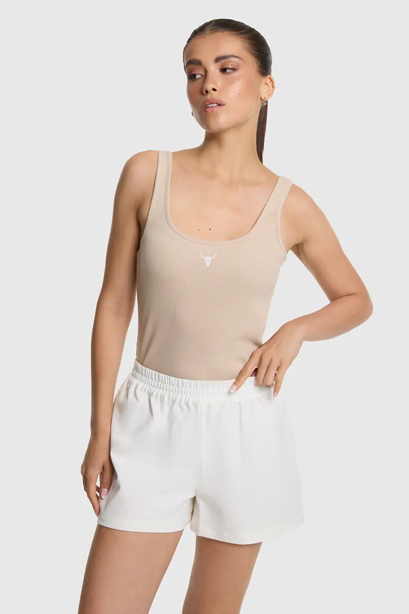 Ladies knitted tank top sand