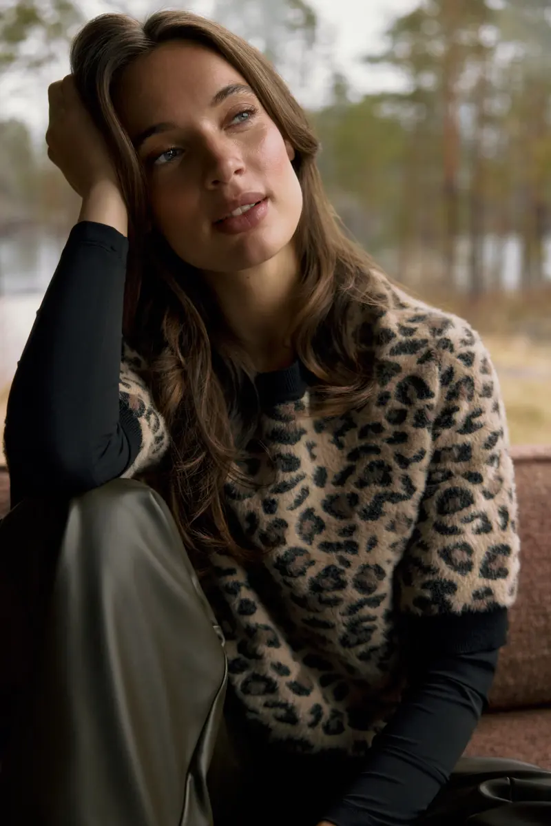 Lady Day-Sweater Lucia-Multi Color (Luipaard print)