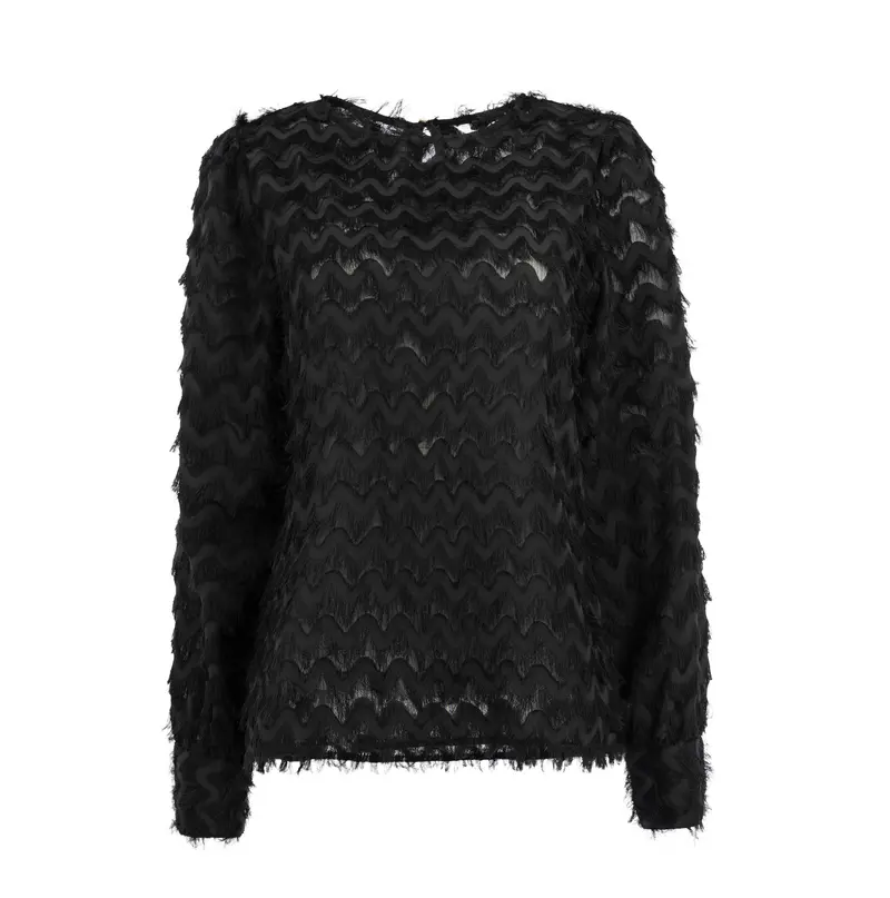 Lakes LS-RMJ Chevron Chiffon Fringe | Black